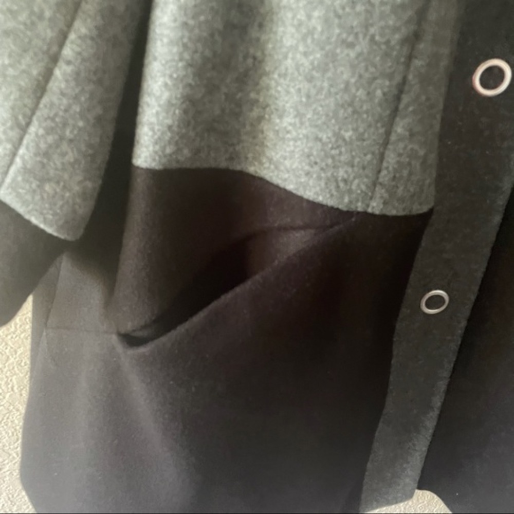 SOLD Rafaella Plus Size Black & Gray Color Block Outerwear Coat - Picture 7 of 9